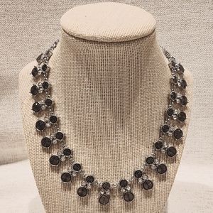 Lia Sophia Grey/Silver Bib Style Necklace